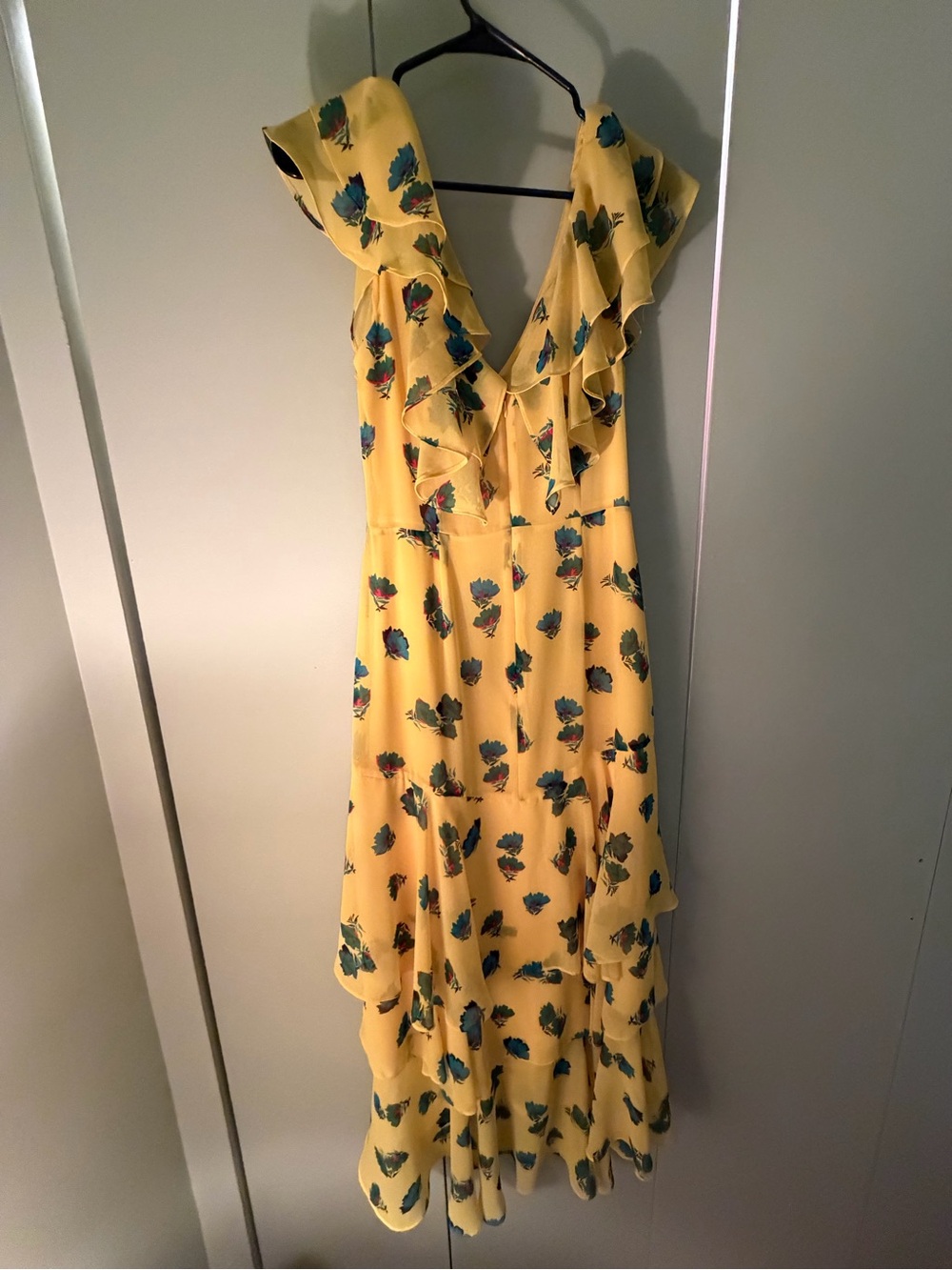 Wayf Yellow Floral High-Low Ruffle Maxi Dress - Picture 3 of 3